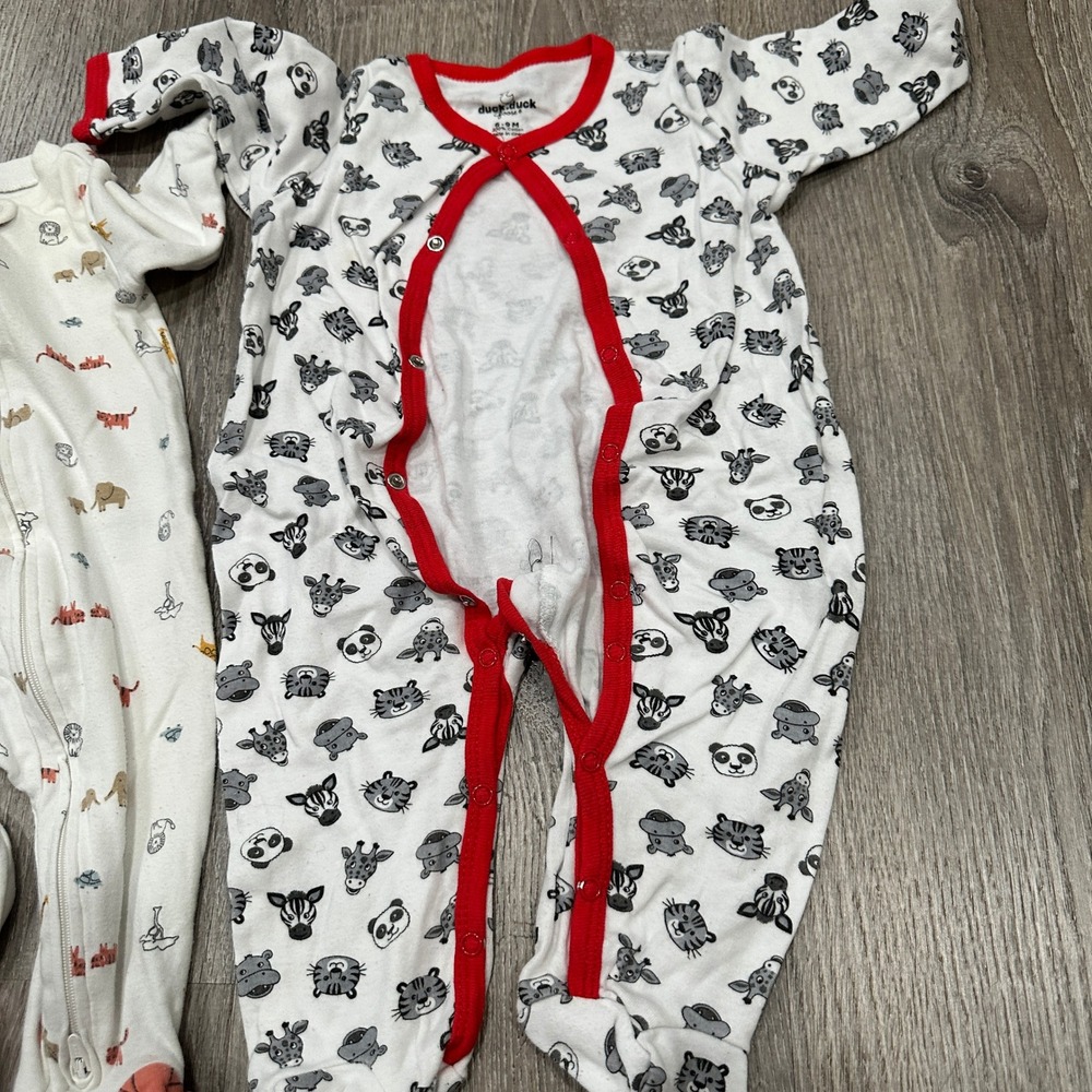 Carter's Cloud Island Duck Duck Goose Baby Footed Sleepers Animal Lot 4pc 6-9M‎ - Picture 10 of 11